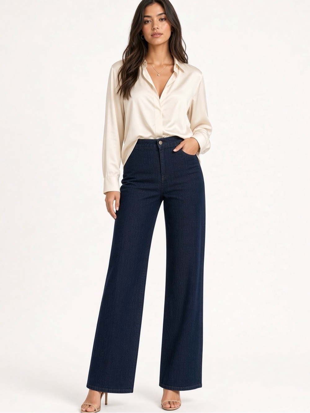 NYDJs not your daughters jeans in dark wash with light metallic threading